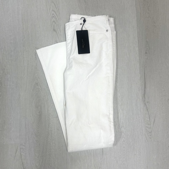 Rag & Bone Low Rise Flare Kinsley Jeans in Optic White. - Picture 7 of 10